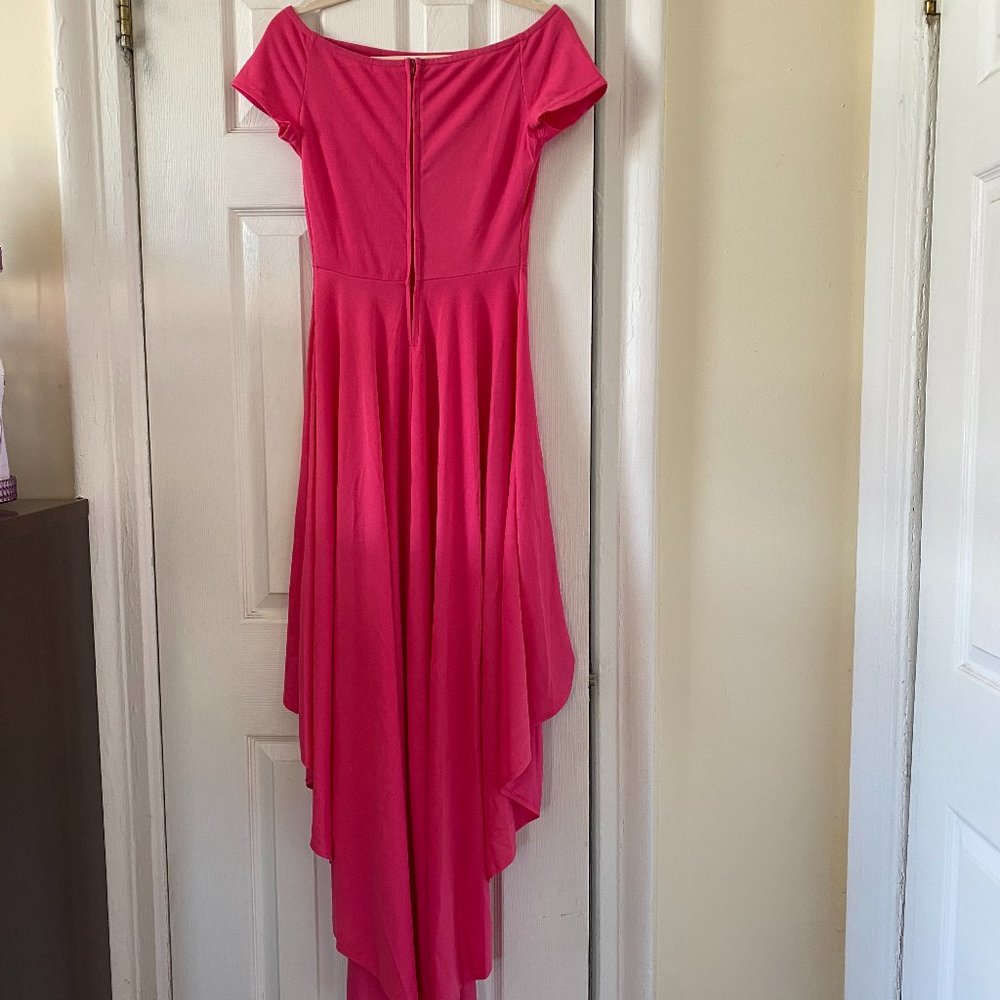Women Off Shoulder High Low Maxi Party Dress - Picture 2 of 4